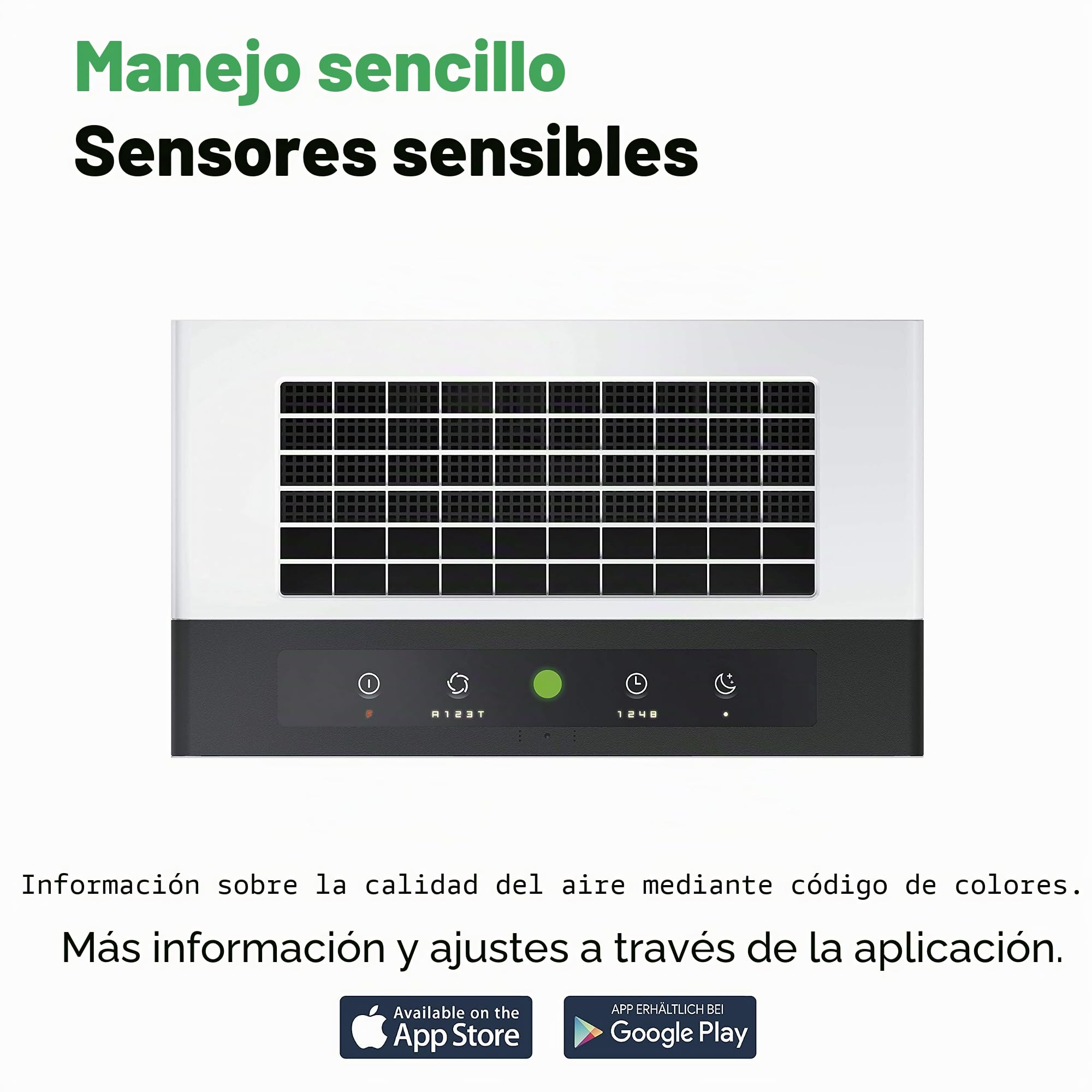 IDEAL - Purificador de aire AP60 PRO hasta 70 m² | Fabricado en Alemania | Filtro HEPA y filtro de carbón activo, CADR 562 m³/h, 99,99% de potencia de filtro (alérgenos, olores, polvo)