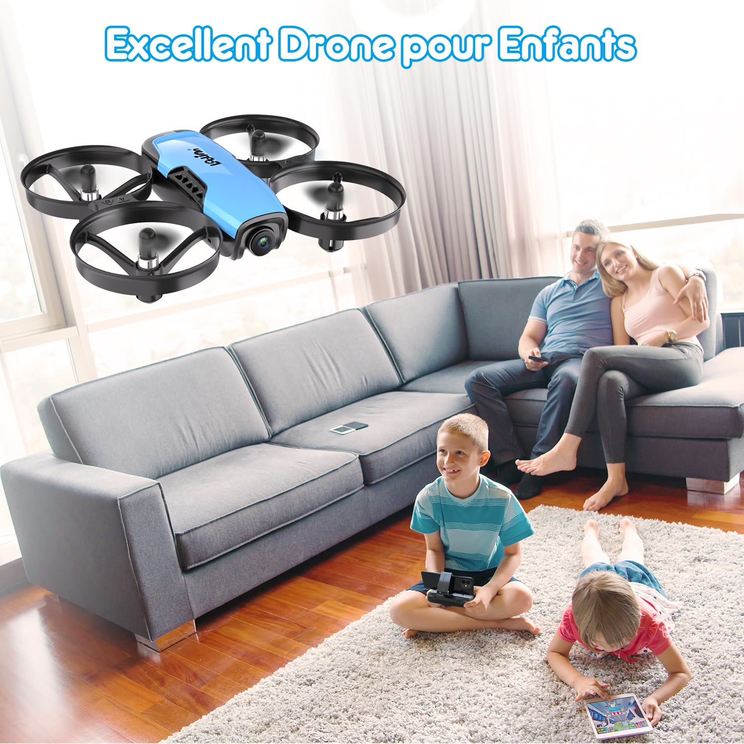 Loolinn | Drone avec Caméra pour Enfant Cadeau (8+) - Mini Drone Télécommandé, Vol Sécurisé, Facile à Piloter, Deux Batteries, Certification C0 Approuvée (Cadeau pour Garçons et Filles)