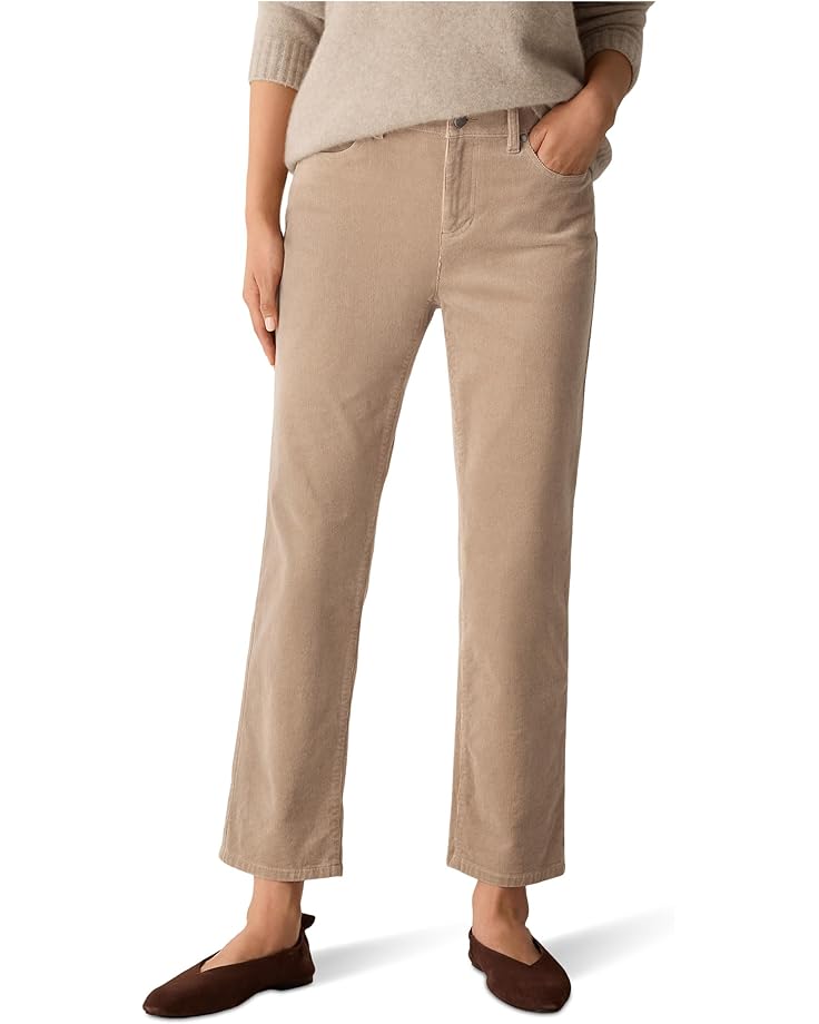 Eileen Fisher Organic Cotton Stretch Corduroy High Waisted Straight Ankle Jean - Main View