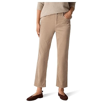 Eileen Fisher Organic Cotton Stretch Corduroy High Waisted Straight Ankle Jean Women