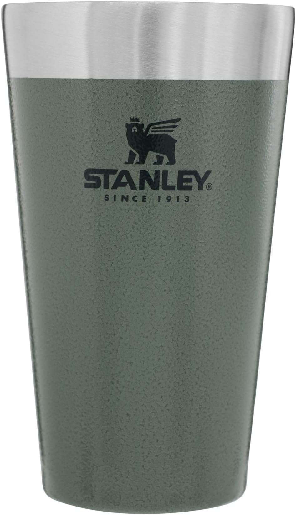 Stanley Adventure Stacking Beer Pint Glass 16oz | Stackable Drinking Cup for Cold Beverages | Dishwasher Safe | Insulated Stainless Steel Tumbler | BPA-Free | Hammertone Green