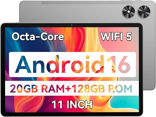 SVITOO Android Tablet, 11 Inch Android 15 Tablet 2025, Octa-Core, 12GB RAM, 128GB Storage, 1TB Expandable, Dual 13MP 5MP F