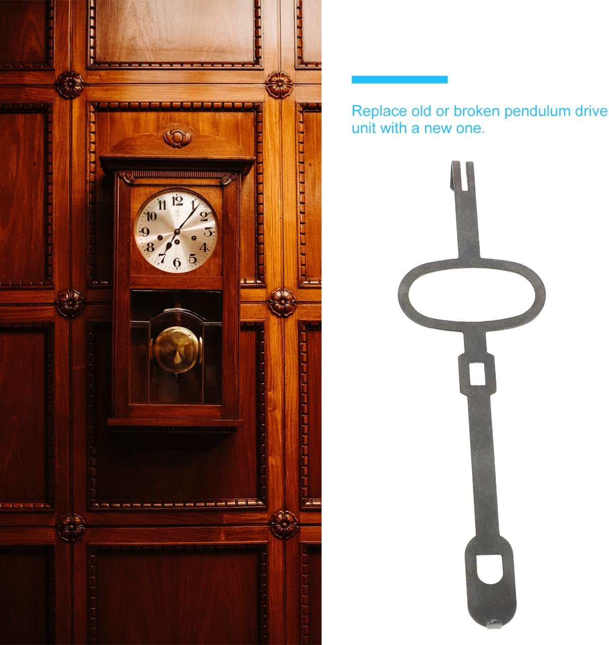 PRETYZOOM Vintage Clock Pendulum Replacement 4.92 x 1.37 x 0.27 in Mechanical Shaft – Precision Timekeeping for Antique Grandfather Clock Repair – for Home, Office, Collector Use