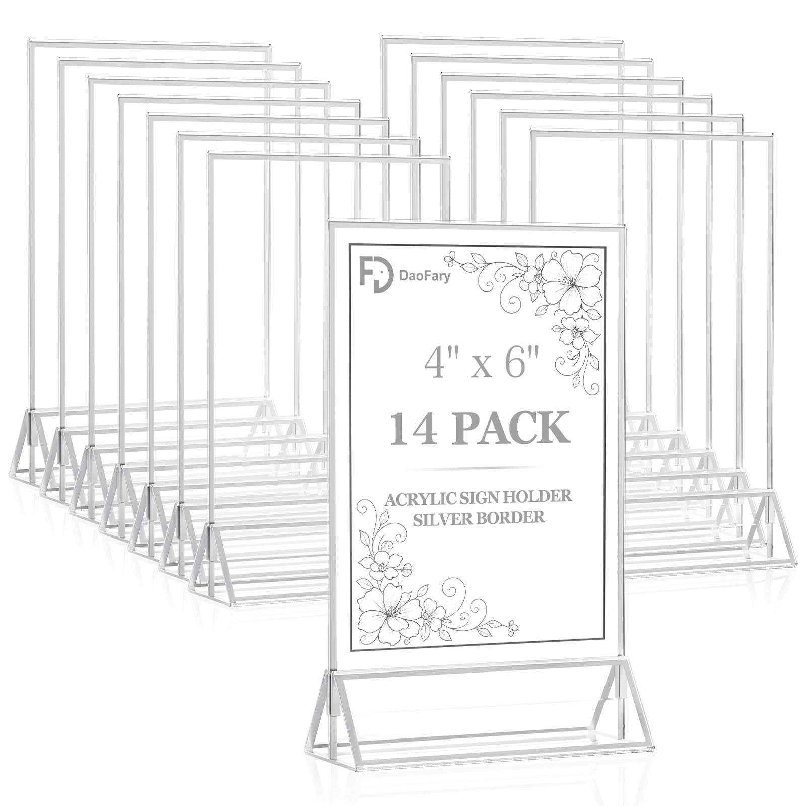 Porte-menu transparent acrylique pour table de mariage et décoration de fête élégante lot de 14