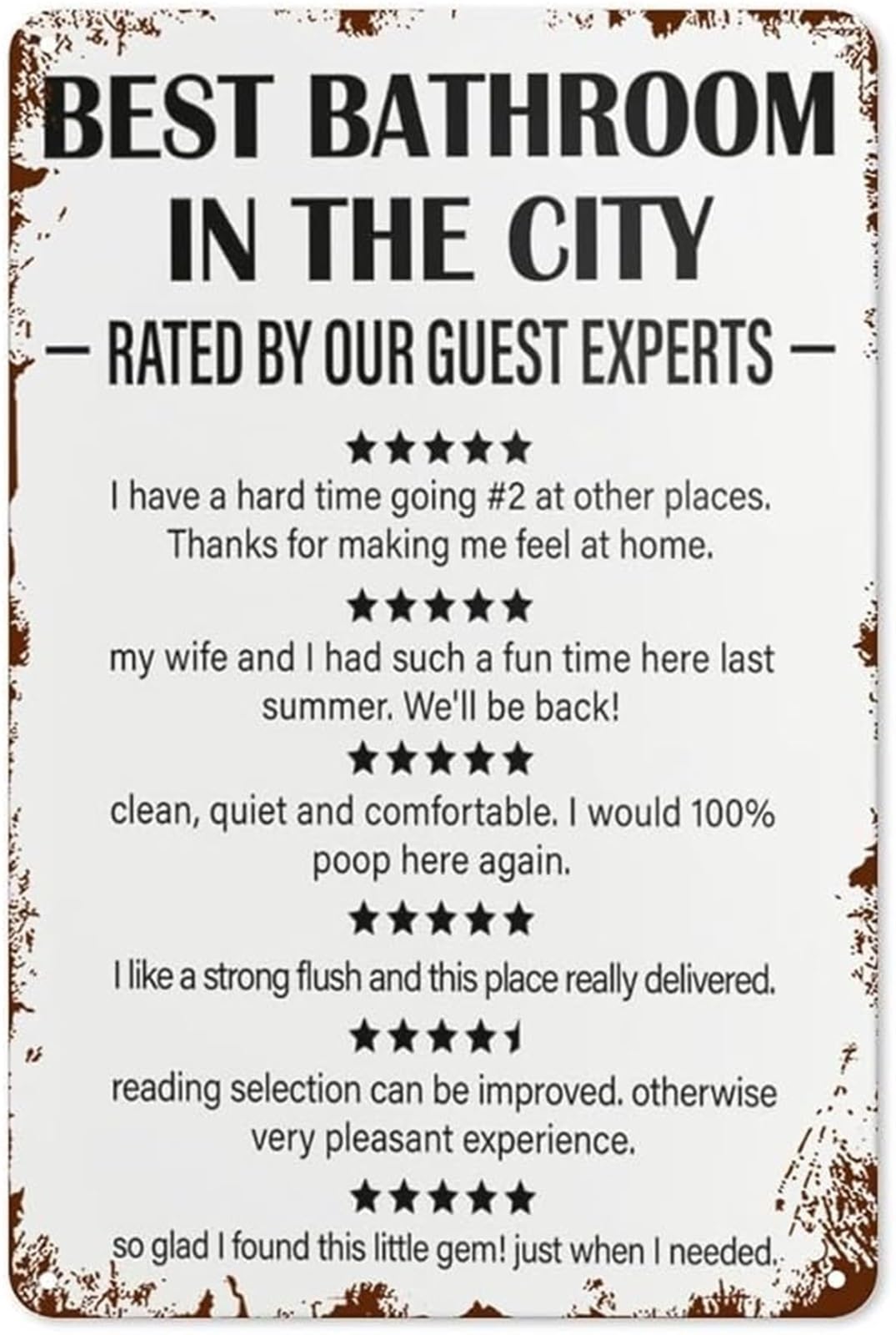 PKNVKZIDK Humorous Bathroom Warning Sign No Paranormal Activity Vintage Metal Tin Plaque for Bar Cafe Restroom 8 X 12 in