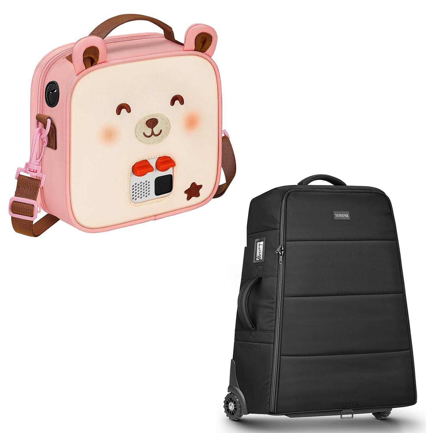 YOREPEK Stroller Bag Compatible with UPPAbaby Vista V2/V3 and Cruz V2 (No Wheel Removal Needed), Travel Carrying Case for Yoto Mini (2024 Edition)
