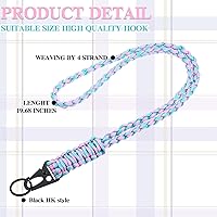 Vista 3 de Frienda Juego de 2 Cordones de Paracord de Servicio Pesado Collar de Silbatos Correa Trenzada 550 Cordón de Llavero para Actividades al Aire Libre