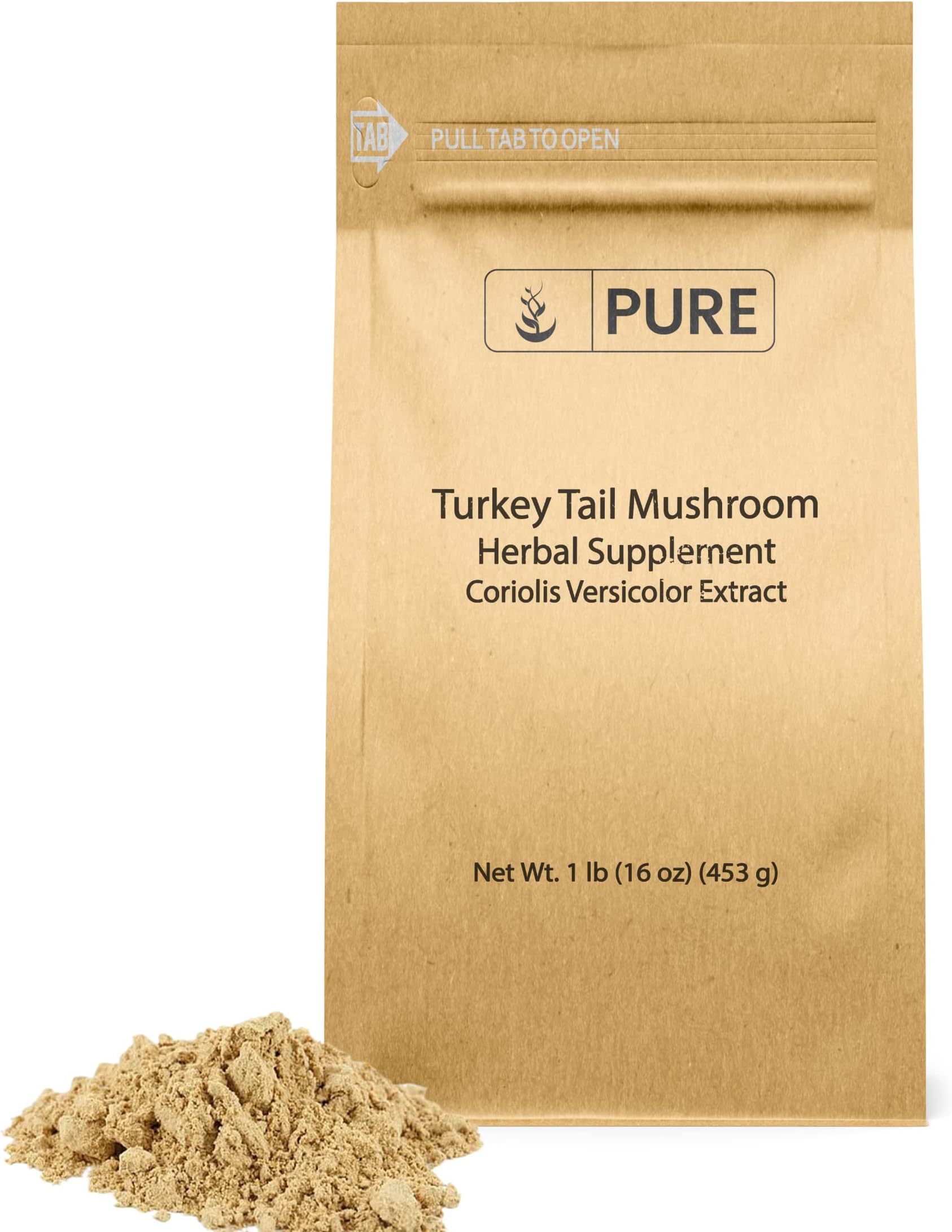 Turkey Tail Mushroom Extract Powder (1 lb) Antioxidant Rich, Dietary Fiber, Digestion Aid*