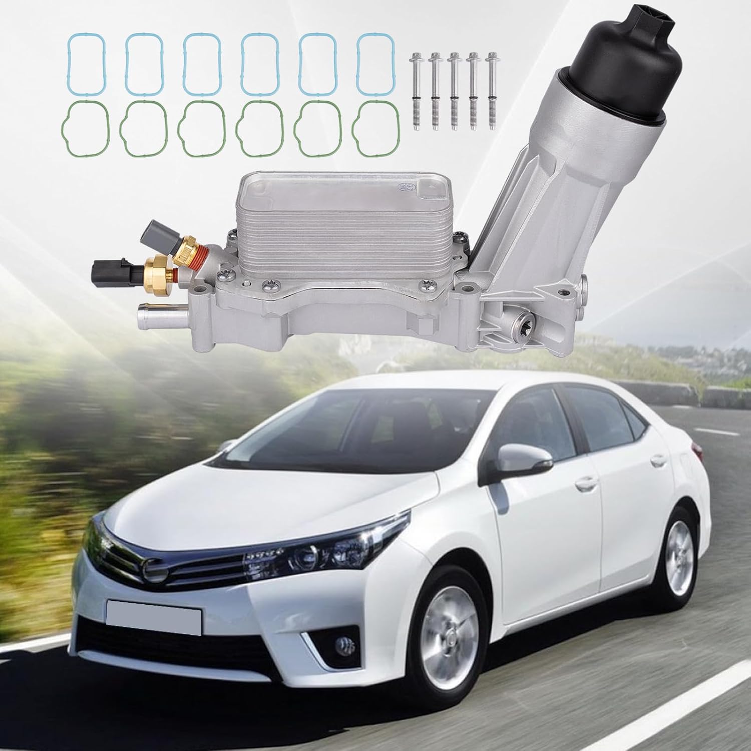 926-959 926-876 Aluminum Engine Oil Cooler Oil Filter Housing Kits for 2011-2016 Dodge Charger Challenger Journey Jeep Wrangler Grand Cherokee,Wrangler Chrysler 200 300, Ram ProMaster 3.6L