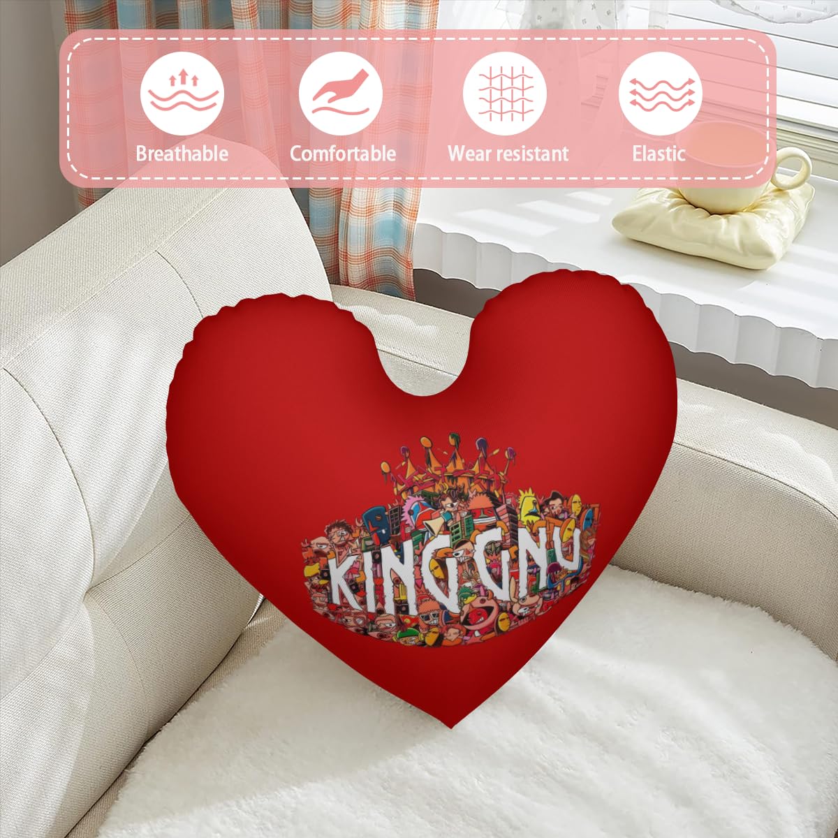 Amazon.co.jp: King Gnu ハート型枕 抱き枕 抱きまくら 昼寝枕 