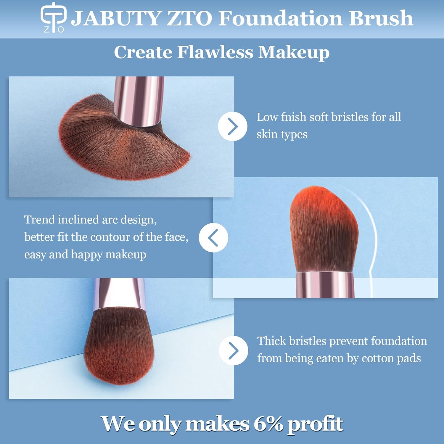 2Pcs Foundation Brush, Premium Angled Makeup Brush Blending for Liquid, Cream, Powder. Dual-Use Silicone Mask Brush, Upgrade Foundation Mask Brush Set. Non-Shedding, Streak-Free, Odorless