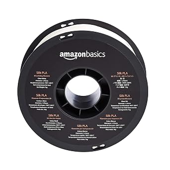Amazon Basics 3D Printer Filament, 1.75 mm, 1 kg Spool (2.2 lbs), Silk Off White