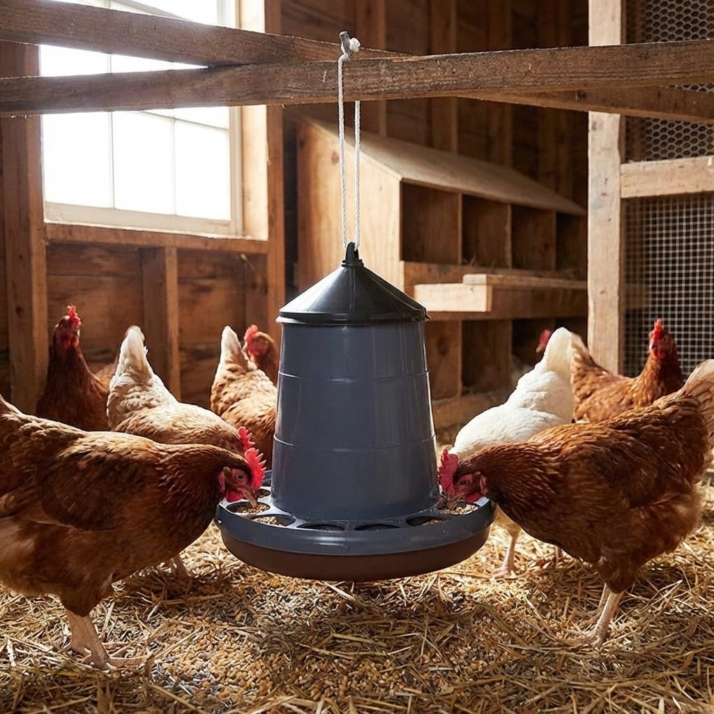 Mangiatoia tramoggia gallina per appendere 16 kg, dimensioni 46 x 55 cm