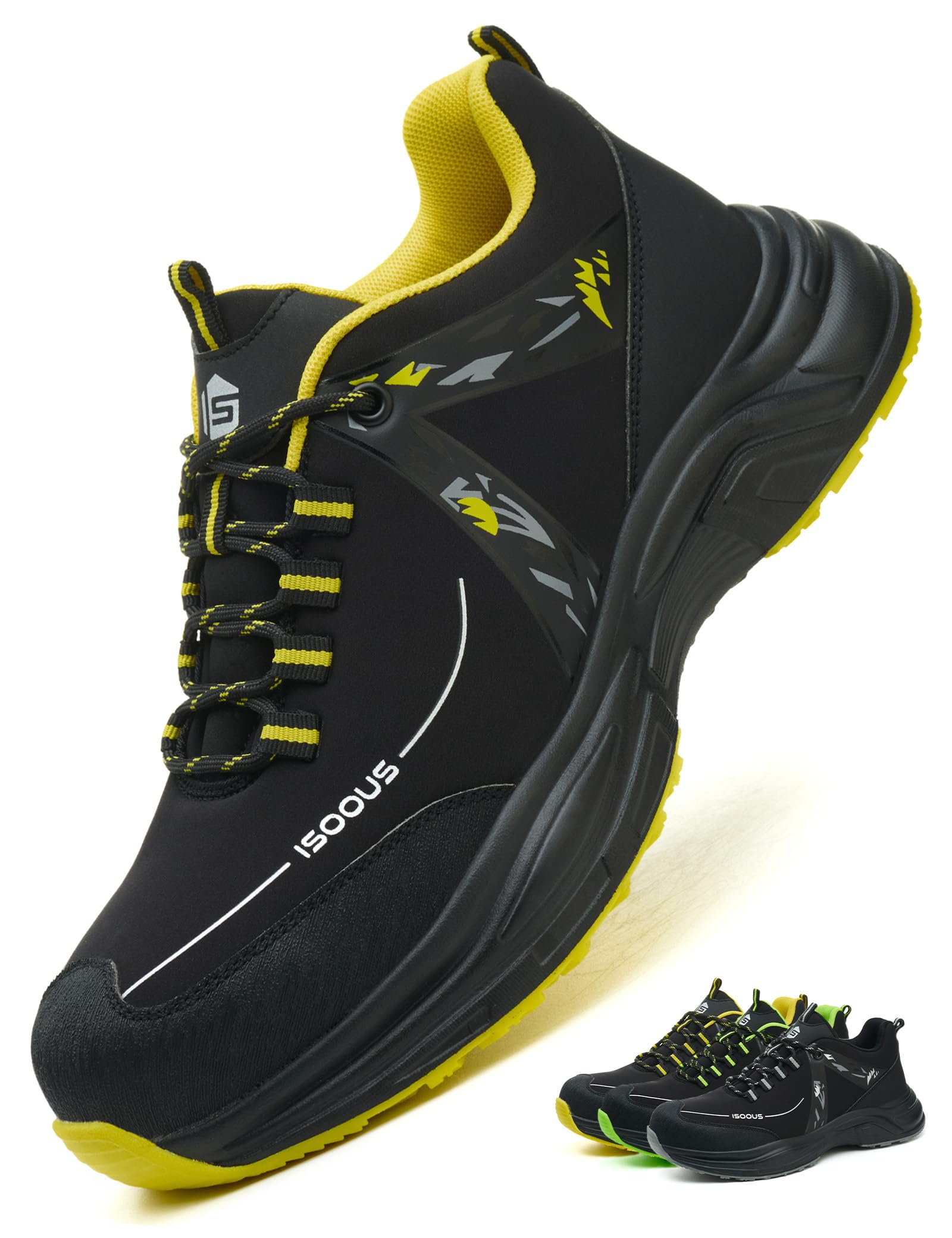 ISOOUS Scarpe Antinfortunistiche Uomo Scarpe da Lavoro Donna Leggere | Comode Scarpe da Sicurezza con Punta in Acciaio Antiscivolo Traspiranti Scarpe da Cantiere Sneaker Unisex