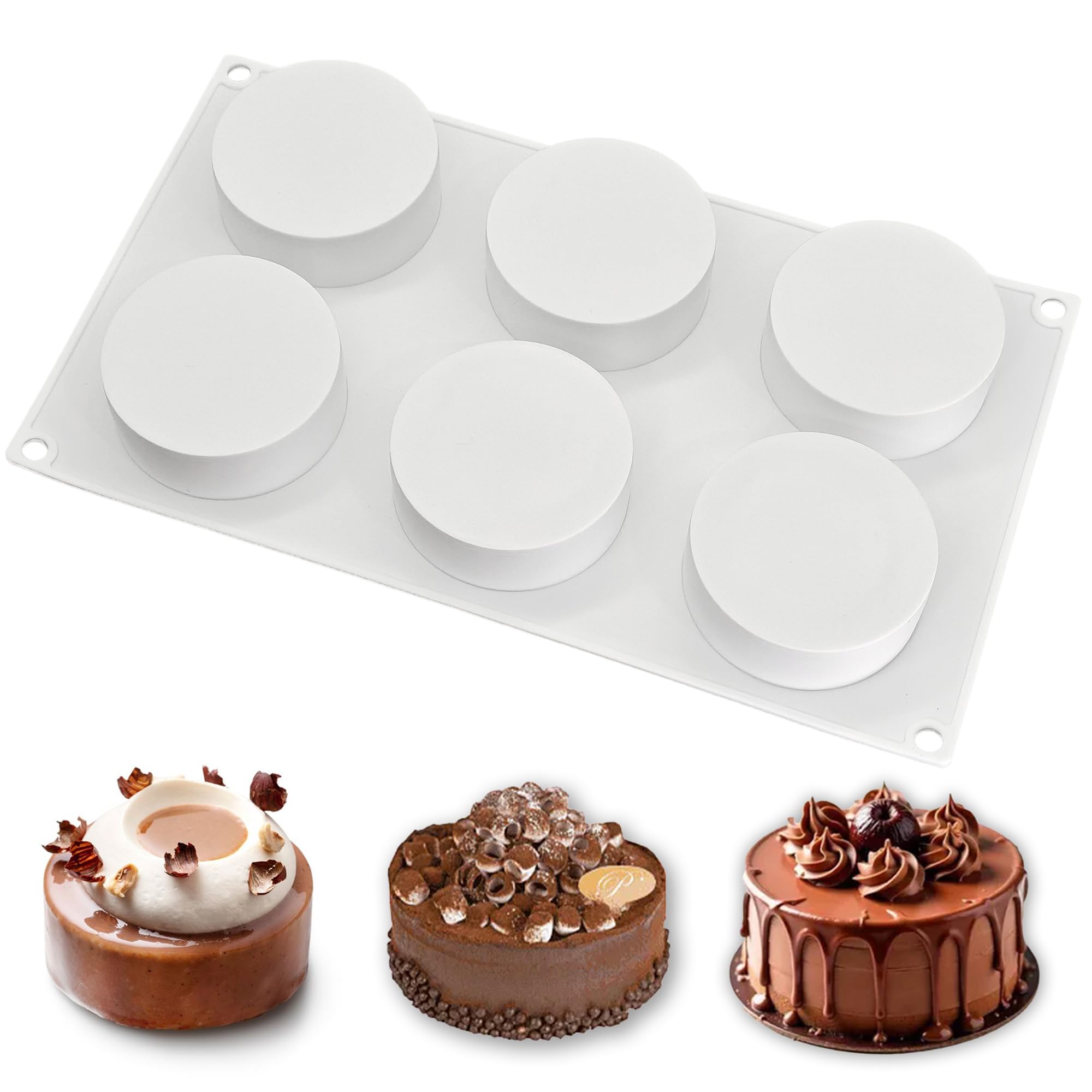 Cylinder Shaped Silicone Mould 6 Cavities L7 x H3 cm Cylindrical Moulds for Chocolates Non-Stick Silicone Dessert Cylindrical for Chocolate Muffin Cupcakes Brownie