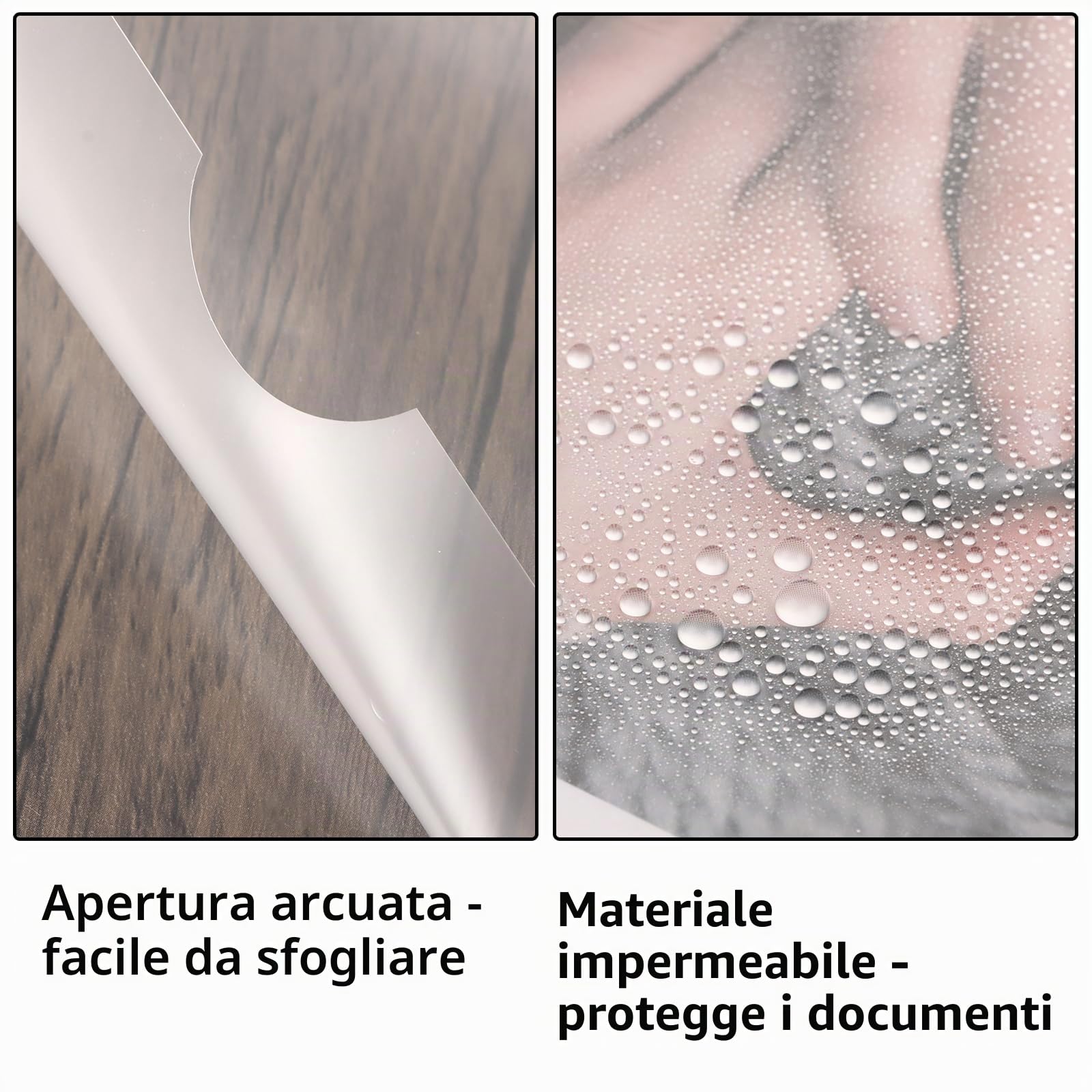 Confezione da 120 buste trasparenti A4, con angoli trasparenti in formato A4, in plastica, resistenti (trasparente)