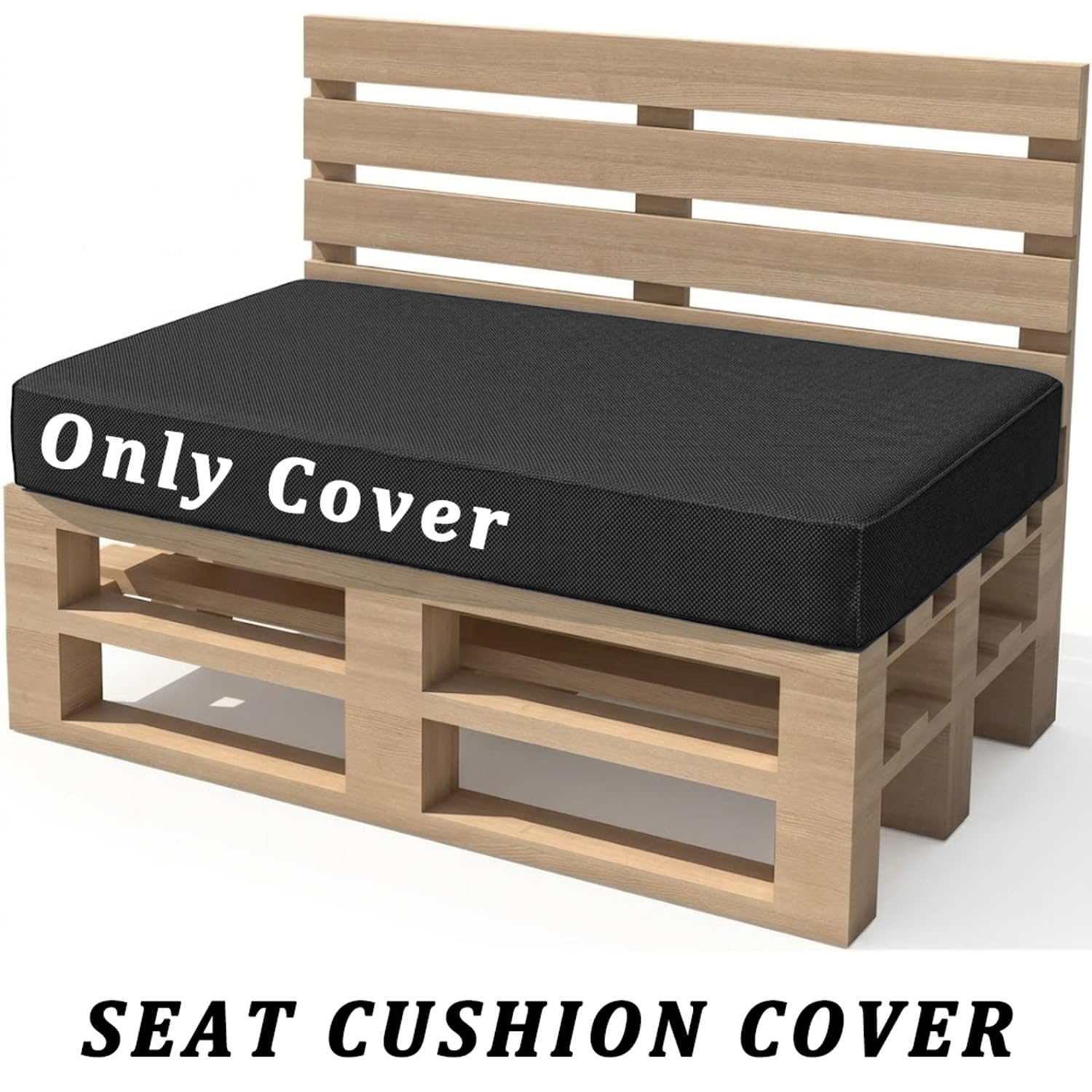 Fundas para Cojines de Palets 120×80 60×40 120×60 120×40 Exterior, Reemplazo Impermeable para Sofá de Jardín con Base Antideslizante y Cremallera (A Medida)(Gris,Seat 80x120x15cm)