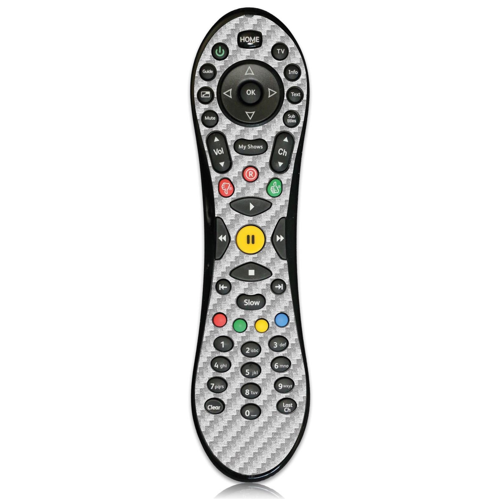 Carbon Fiber Virgin Media TiVo remote control sticker vinyl skin cover