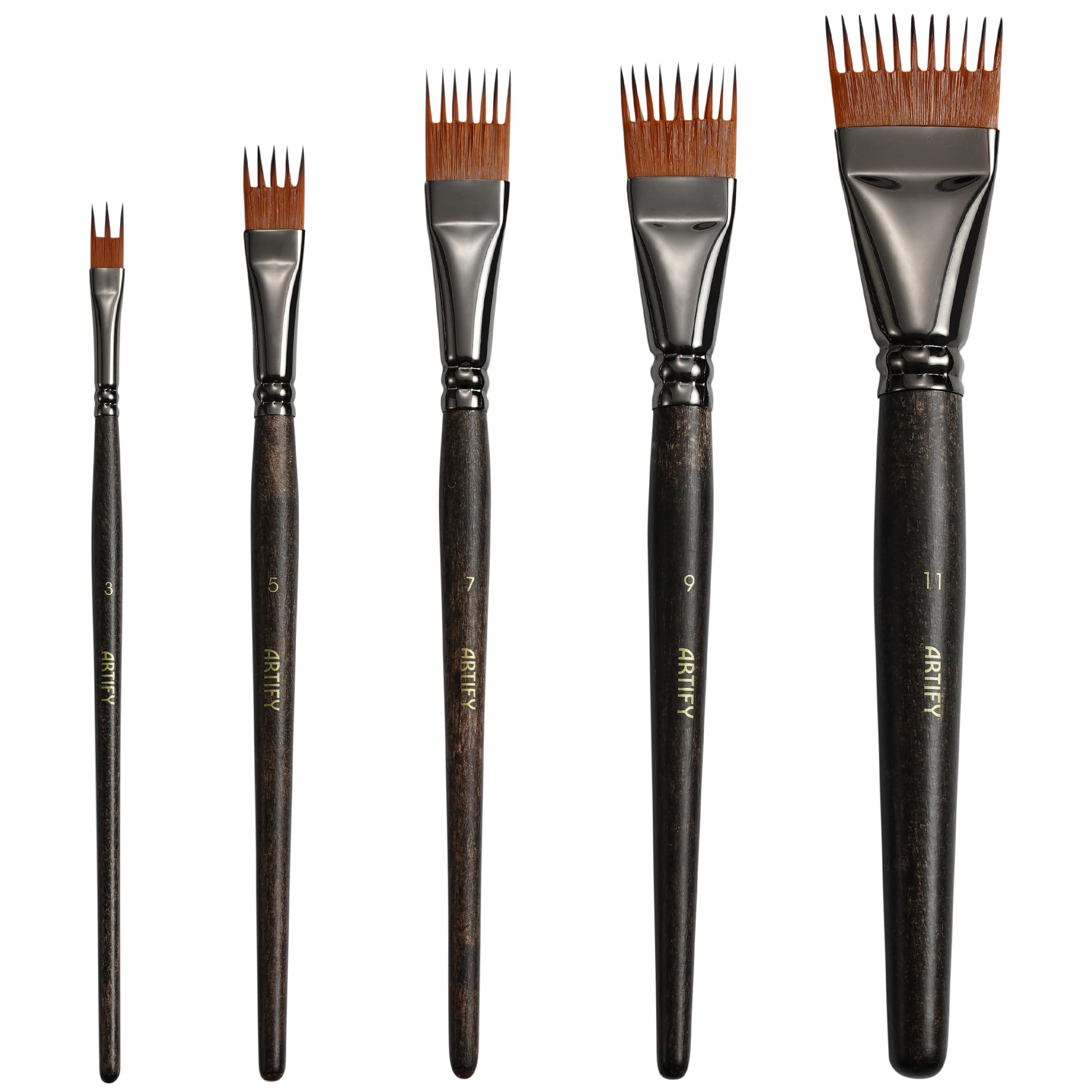 ARTIFY Grainer Brush Set, 5-Piece Flat Comb Paint Brushes