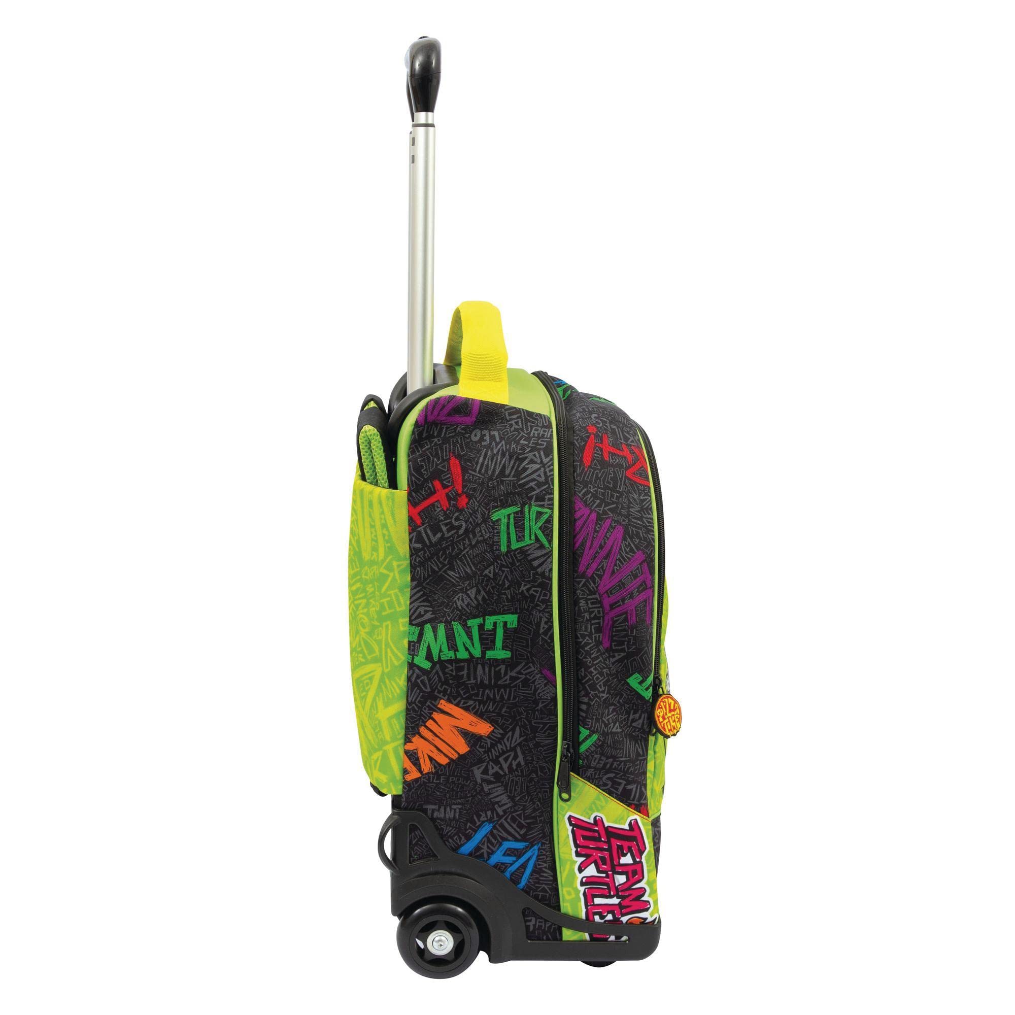 Giochi Preziosi – TARTARUGHE NINJA 2023 CAOS MUTANTE - ZAINO TROLLEY 2 RUOTE – PER BAMBINI A PARTIRE DAI 3 ANNI – SCHIENALE “COMFORT BACK” – CARRELLO CON RUOTE -DIMENSIONI 134 L X 47 H X 23 P CM
