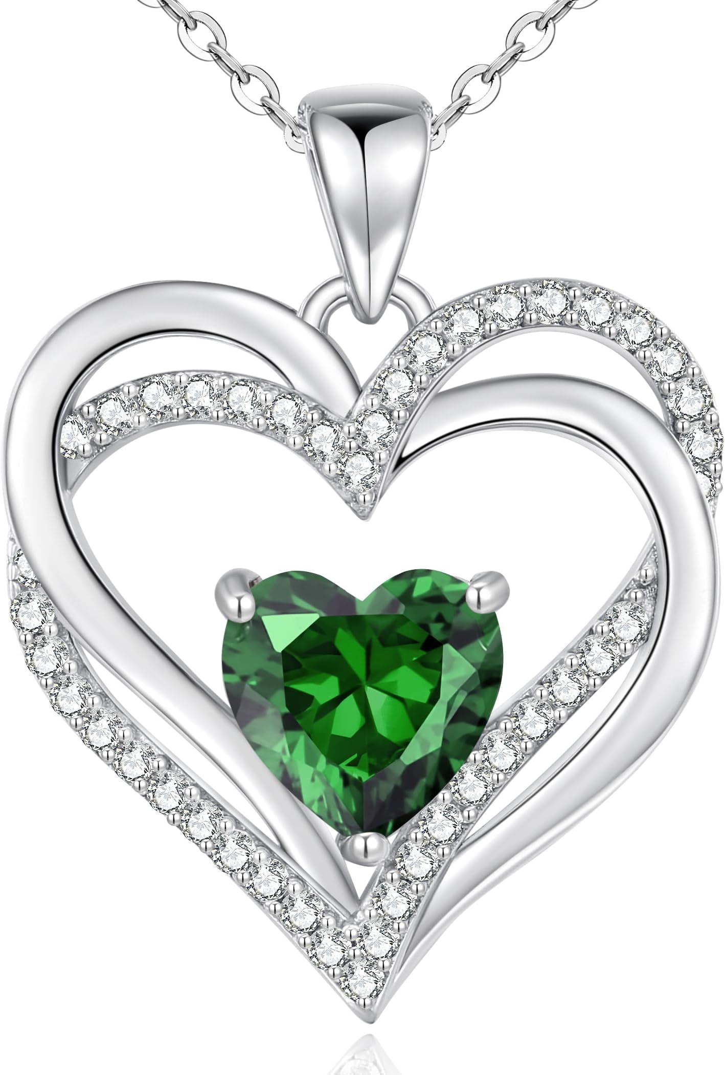CDEChristmas Birthday Gifts Mother's Day Gift for Women & Her, Necklaces Jewelry for Women, Girlfriend Birthday Gifts for Wife, 925 Sterling Silver Birthstone Heart Pendant Necklaces for Women