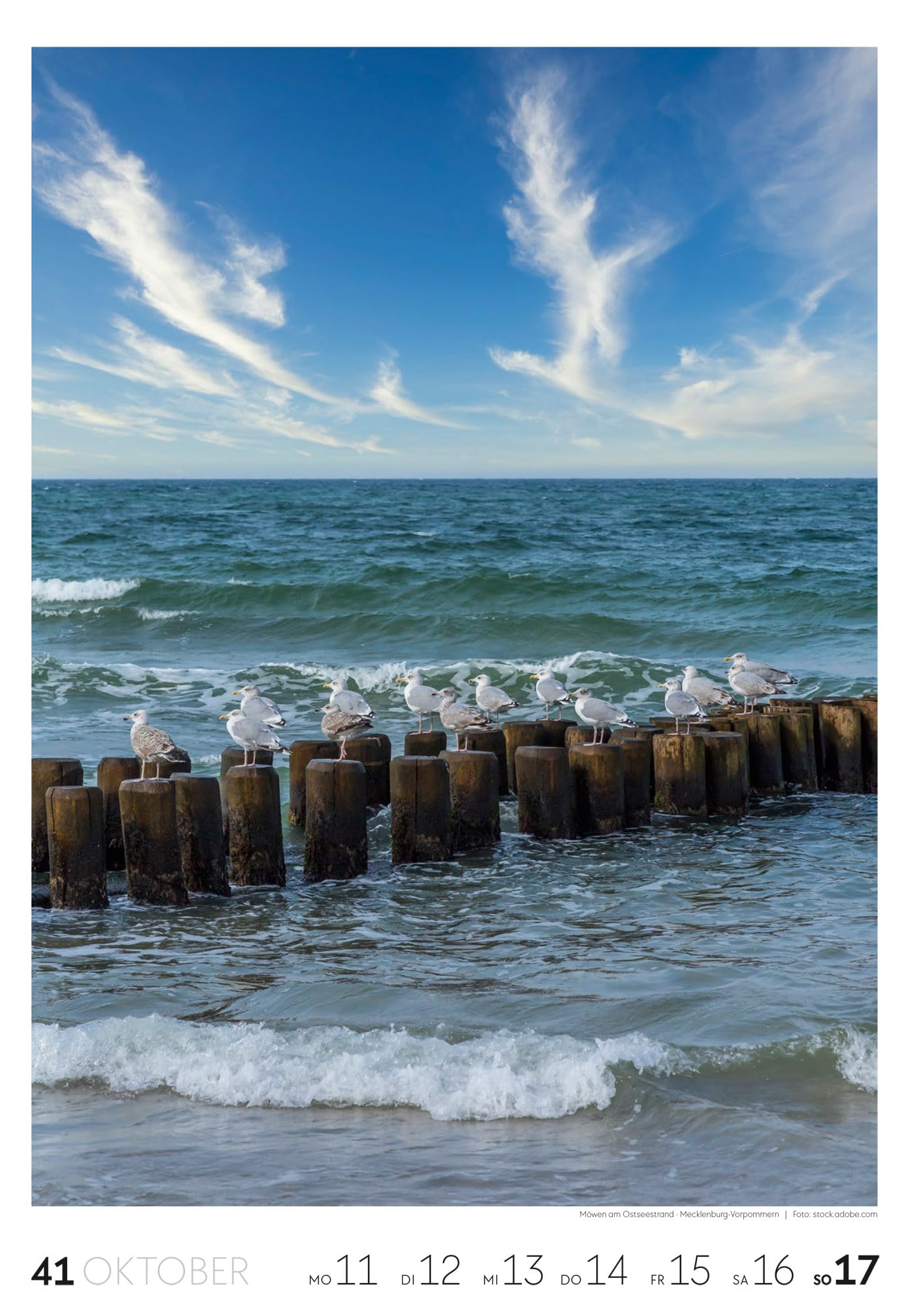 Küste Wochenkalender 2027: Meeres-Kalender mit 53 großformatigen Bildern im Hochformat (29x42 cm) | Strände der Ostsee und Nordsee in Deutschland
