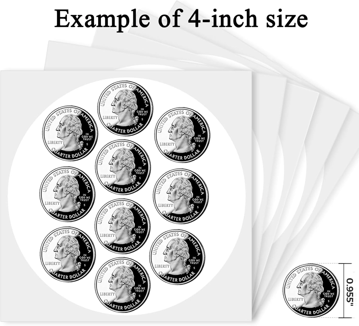 4 Inch Large White Circle Thermal Labels, 300 Labels/Roll,Self-Adhesive Round Inventory Stickers, Multi-Purpose Round Roll Thermal Printing Stickers for Business and Domestic Use - Image 3