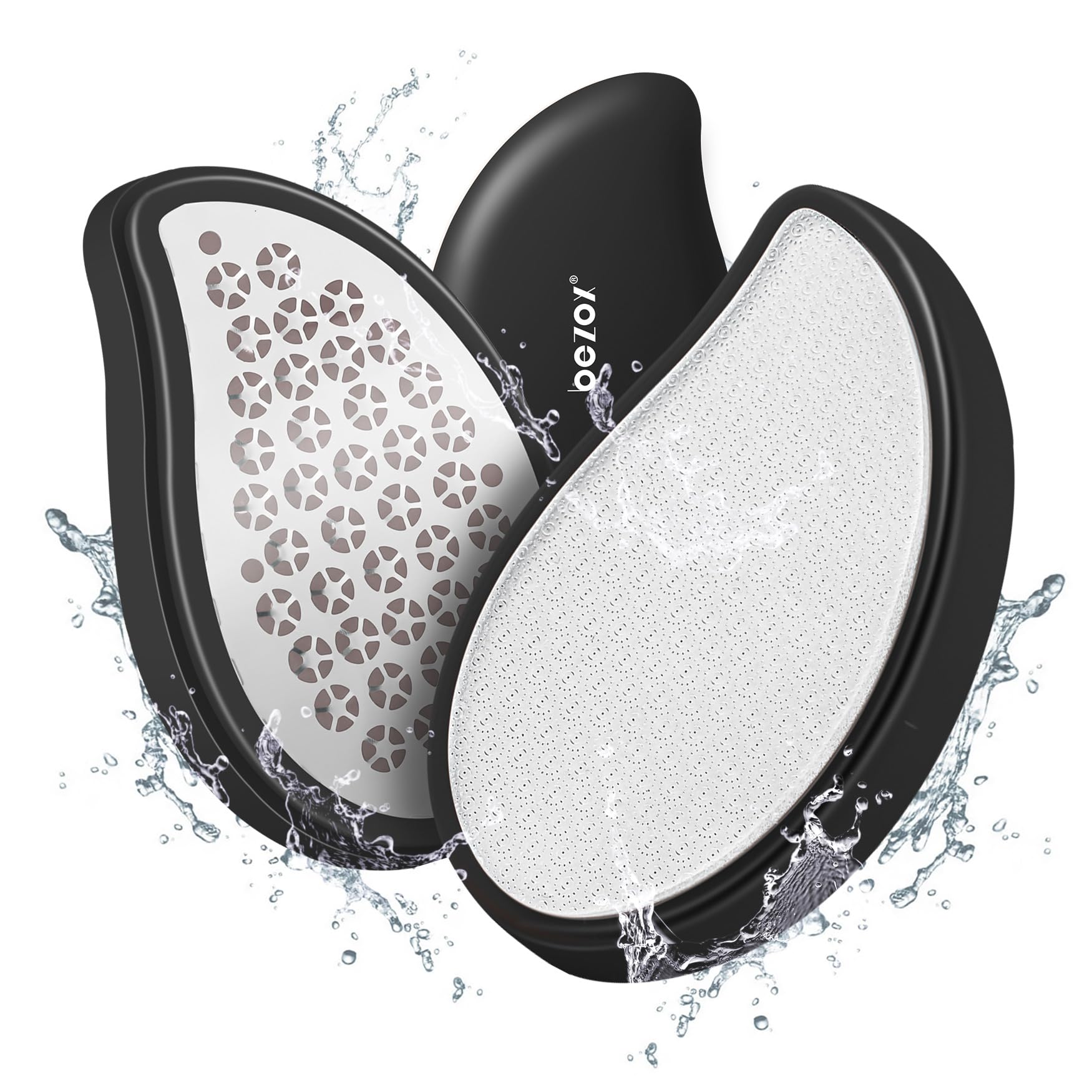 BEZOX 2in1 Nano Glas Hornhautentferner - Hochwirksame Hornhautfeile für samtweiche Füsse - Professionelle Fußpflege sicher & schnell Zur Hornhautentfernung auf nassen und trockenen Füßen