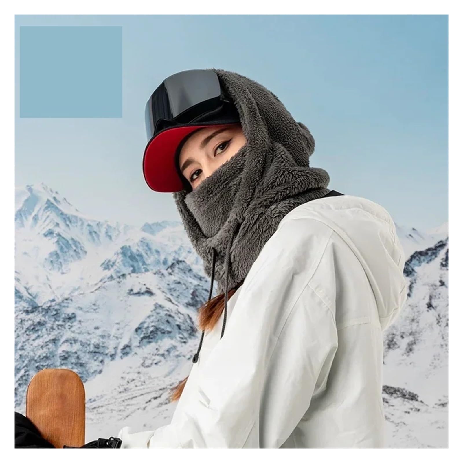 Cagoule Anti-Vent Casquette de Cyclisme épaisse et Chaude, Coupe-Vent, Chapeau d'extérieur, Bavoir de Ski, Capuche Froide, Moto, Ski, vélo, Cagoule, Hiver pour ActivitéS ExtéRieures(Pink)