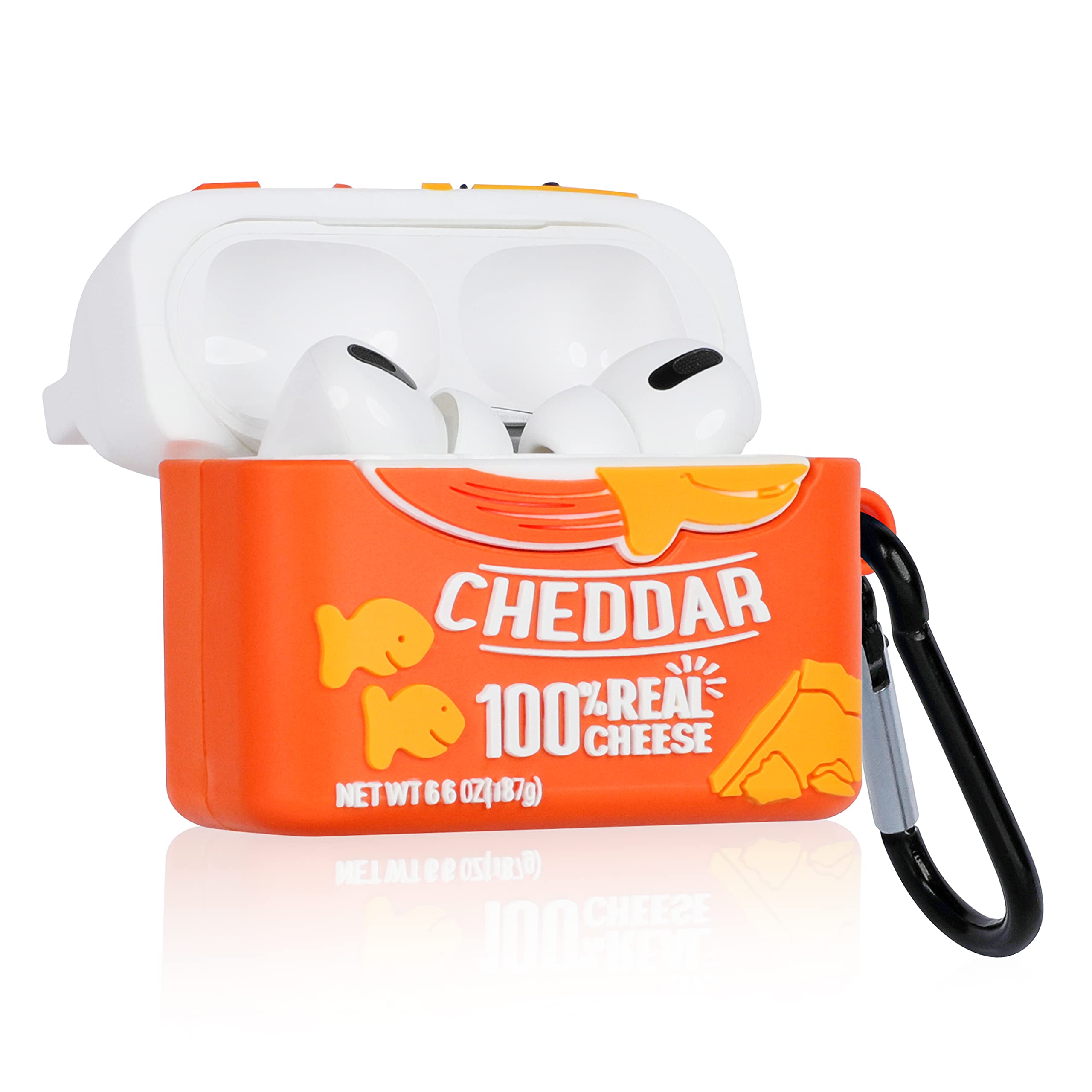 Oqplog for AirPod Pro 2019/Pro 2 Gen 2022 Case Food Cover for AirPods Pro Silicone Cases Air Pods Pro Cute Funny Cartoon 3D Kawaii Fun Soft Cool Unique for Girls Boys Teen Girly (Gold Fish Cookie)