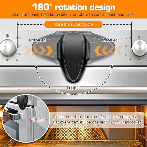 Miniatura 6 de Paquete de 5 + 1 cerradura de puerta para horno, seguridad para niños, cerraduras de perilla de estufa de gas, cerraduras de perilla de horno a