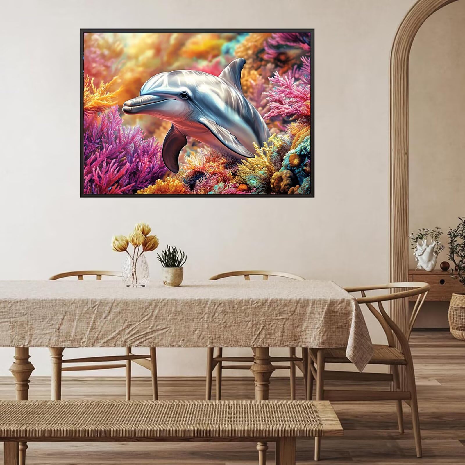 Diamond Painting Kit Completo Delfín, Pintura Diamante 90 x 130 cm, B-26