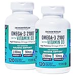 Oceanblue Professional Omega-3 2100 with Vitamin D3 - 120 ct - 2pack - Triple Strength Burpless Fish Oil Supplement with High-Potency EPA, DHA, DPA and Vitamin D3 - Wild-Caught - Orange Flavor
