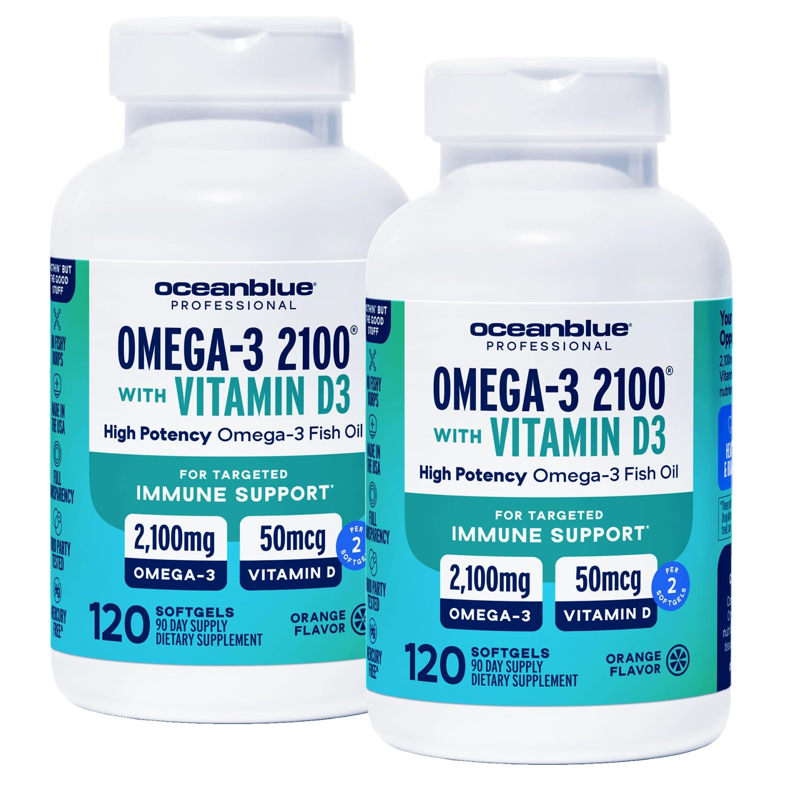 Oceanblue Professional Omega-3 2100 with Vitamin D3-180 Softgels — Amazon image 12