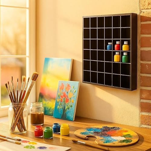 Miniatura 7 de Jumbl Vitrina Curio de pared de vidrio de chupito de madera - Negro