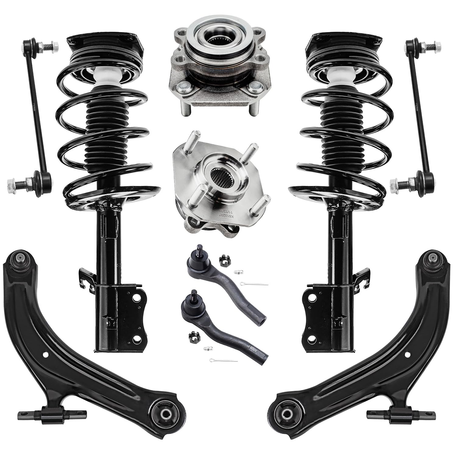 Detroit Axle - 2.0L 10pc Front End Suspension Kit for 07-12 Nissan Sentra