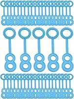 Vista 1 de E-outstanding 50pcs Plastic Porous Bubble Stick Bubble Wand for Outdoor Bubble Making Interactive Toys Soap Bubbles, Blue
