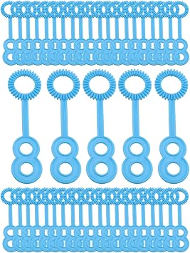 E-outstanding 50pcs Plastic Porous Bubble Stick Bubble Wand for Outdoor Bubble Making Interactive Toys Soap Bubbles, Blue