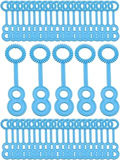 E-outstanding 50pcs Plastic Porous Bubble Stick Bubble Wand for Outdoor Bubble Making Interactive Toys Soap Bubbles, Blue
