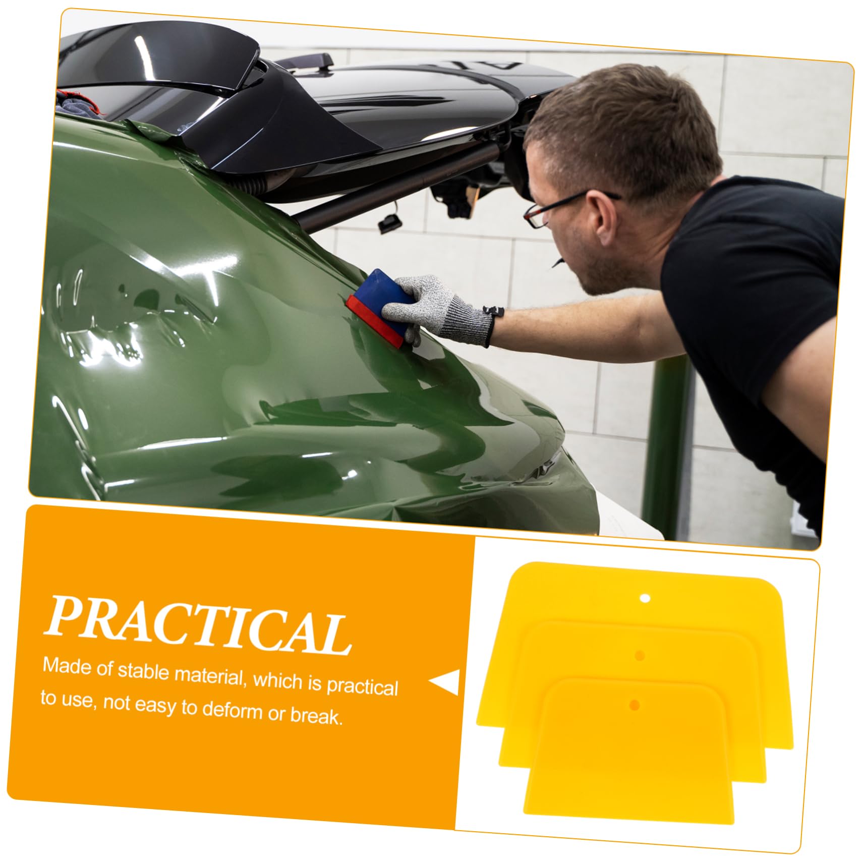 GRIRIW Scratch- Auto Body Filler Spreader Set 3pcs Soft Car Maintenance Kit Easy to Use for Paint Filler Application