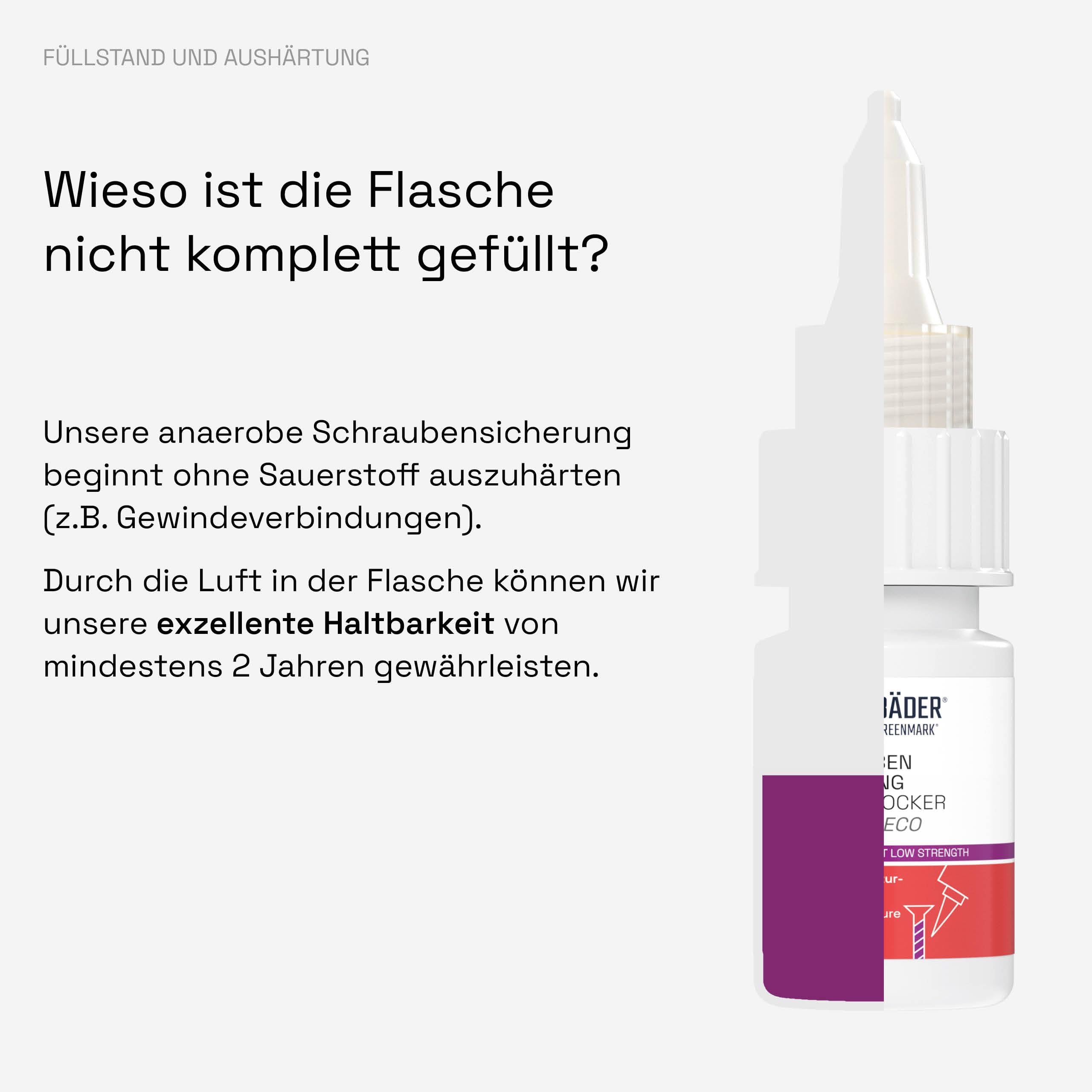 Fissaggio a vite a bassa resistenza B222Eco viola – colla per viti da 10 ml, colla per filettatura, colla resistente al calore, guarnizione filettata, sigillante liquido, colla per metallo