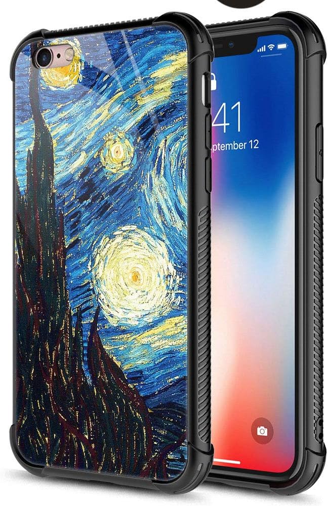 CARLOCA iPhone 6S Plus Case,The Starry Night Oil iPhone 6 Plus Cases for Girls Boys,Graphic Design Shockproof Anti-Scratch Hard Back Case for Apple iPhone 6/6S Plus