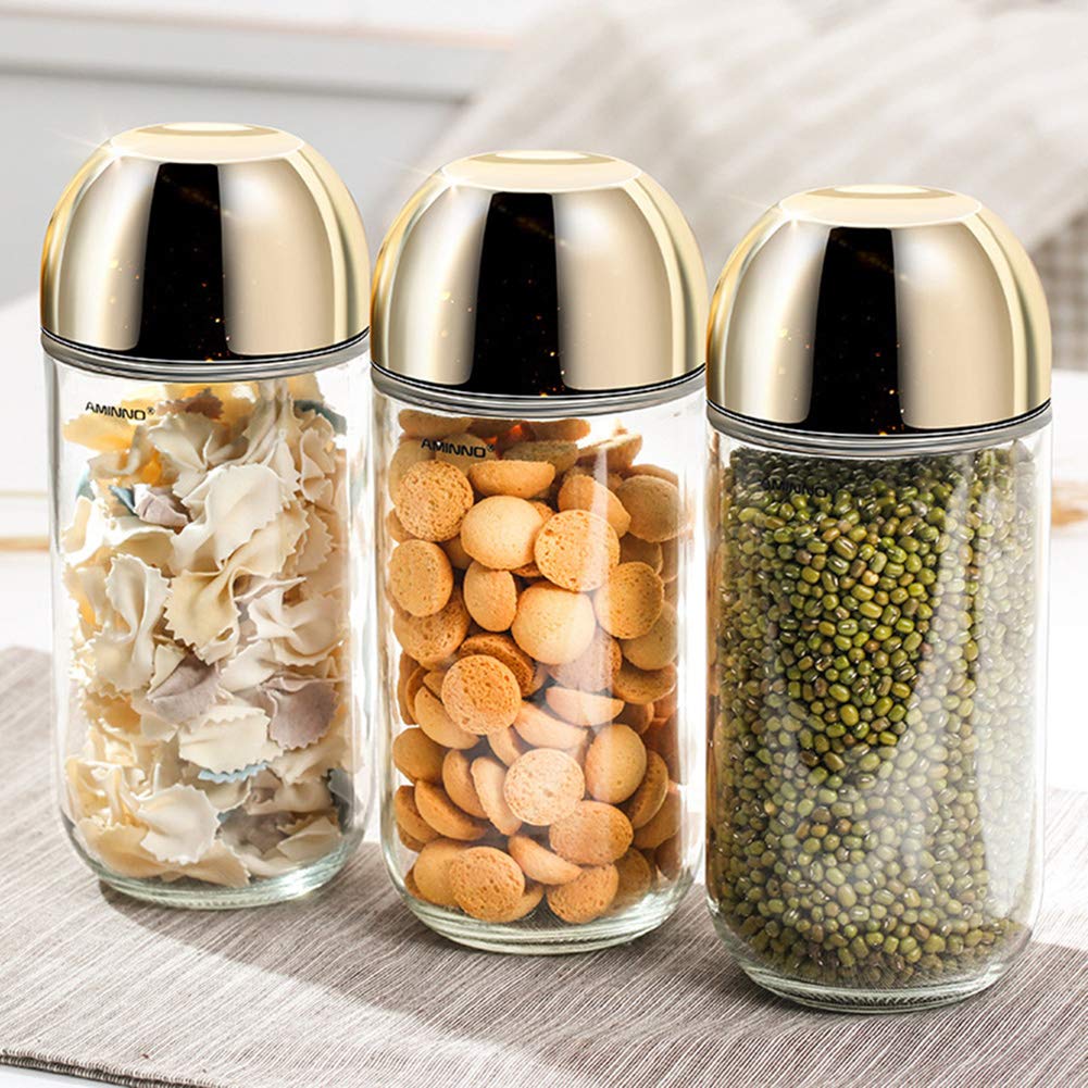 Vorratsdosen mit Deckel, Glasbehälter Luftdicht, Lebensmittel Aufbewahrungsdosen, die Aufbewahrung von Spaghetti, Müsli, Mehl, Transparent