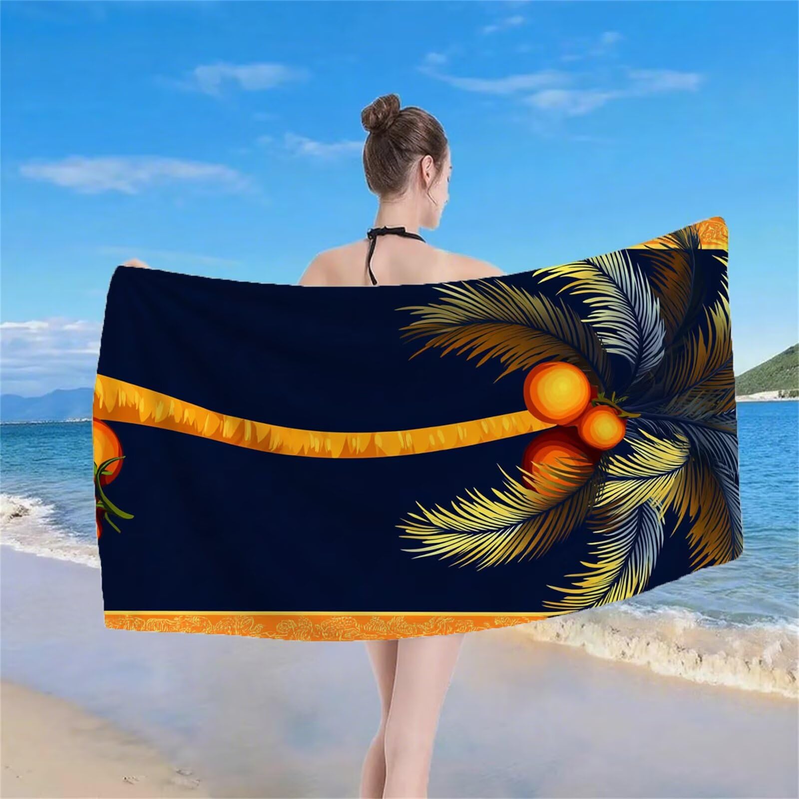 Strandtuch XXL, Microfaser Handtuch Groß 80x180 cm Stranddecke Sandfrei Reisehandtuch Schnelltrocknen Badetuch Sporthandtuch für Damen Herren Reise Urlaub Sauna Summer Strand Must Haves 2 Pack S-53