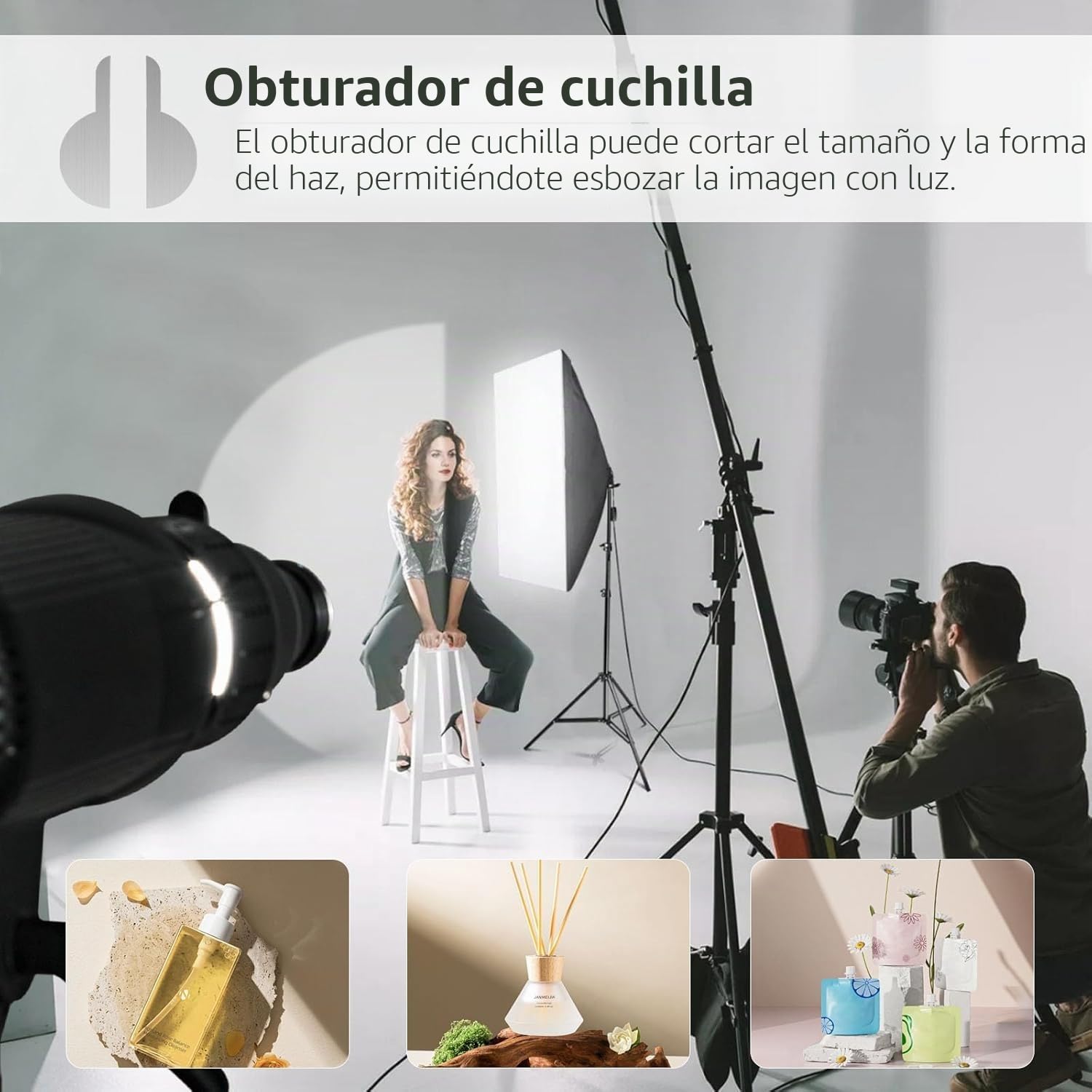 Snoot Bowens - Soporte proyector 35 gobos 5 filtros color, accesorios luz vídeo NEEWER CB60B CB200B, Aputure Amaran 60XS 100X/D 200D/X, Godox SL60 SL60W