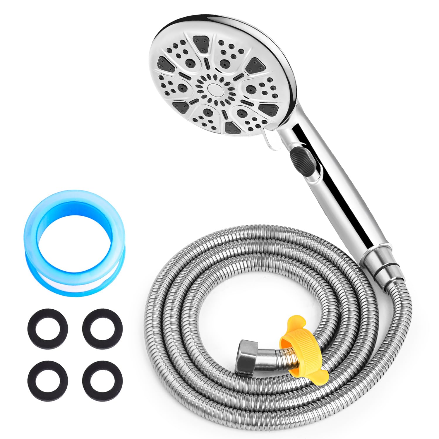 Pommeau de douche haute pression avec flexible 150cm et 9 réglages jet