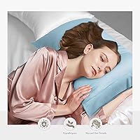 Vista 2 de Juego de 2 fundas de almohada estándar refrescantes, transpirables, frescas, sedosas, suaves, de rayón derivado de tela de bambú, agradable al