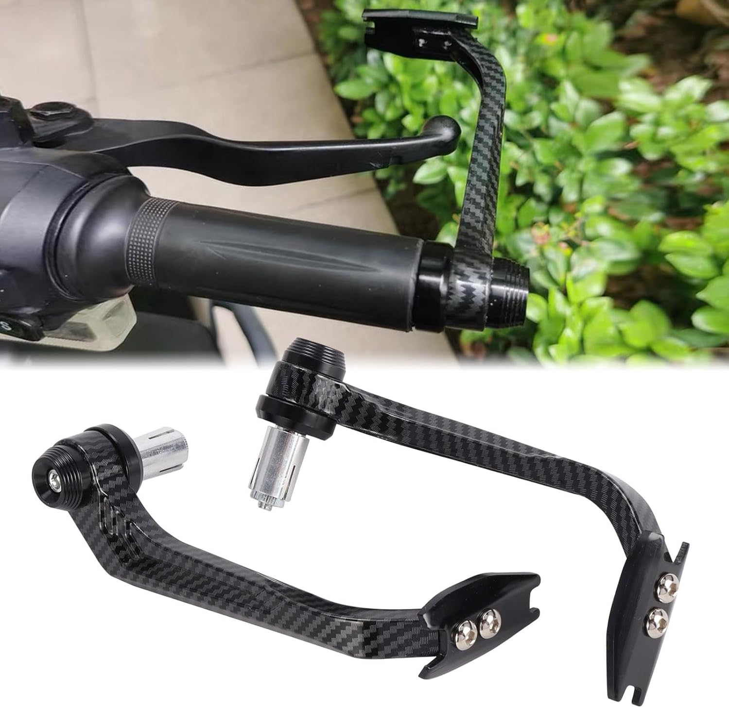 Pair Motorcycle CNC Aluminum Lever Guards Protectors Carbon Design for Duke 125 200 250 390 690 990 1090 1190 1290 2013-2019. (Black)