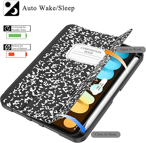 Miniatura 8 de Soke Funda para iPad Mini 7 (A17 Pro) 2024iPad Mini 6 2021 de 8.3 pulgadas con soporte para lápices, carga de lápiz + encendido automáticoapagado