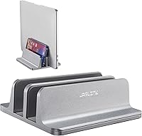 Vista 10 de JARLINK Soporte vertical para laptop, soporte de aluminio para computadora portátil con tamaño de base ajustable (hasta 17.3 pulgadas) compatible